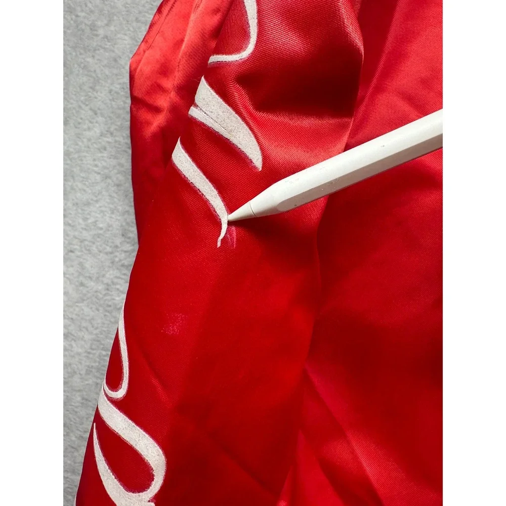 Looney Tunes Taz Red Satin Bomber Jacket Aint No Saint Tazmanian Devil Large